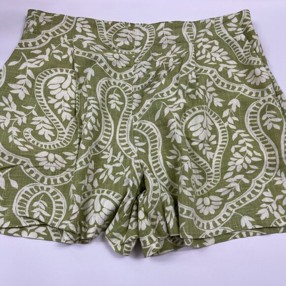 Industry Republic Green/White Magnified Paisley Shorts - Pull On - S/P - NWT - Picture 2 of 8